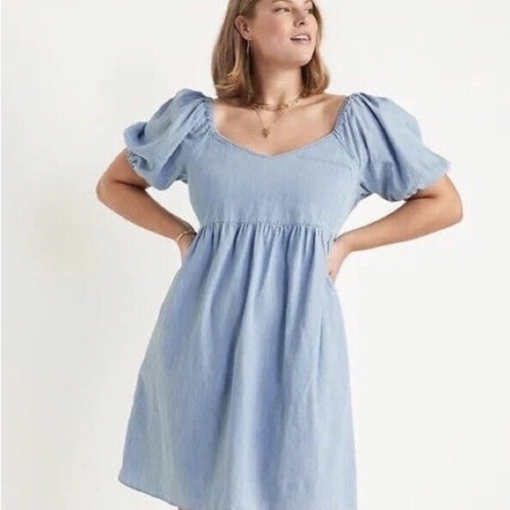Chambray Dress WITH POCKETS